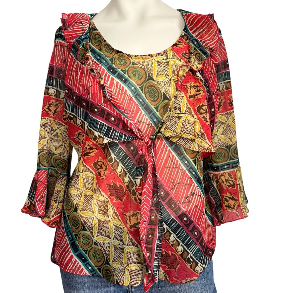 Versailles tie front blouse